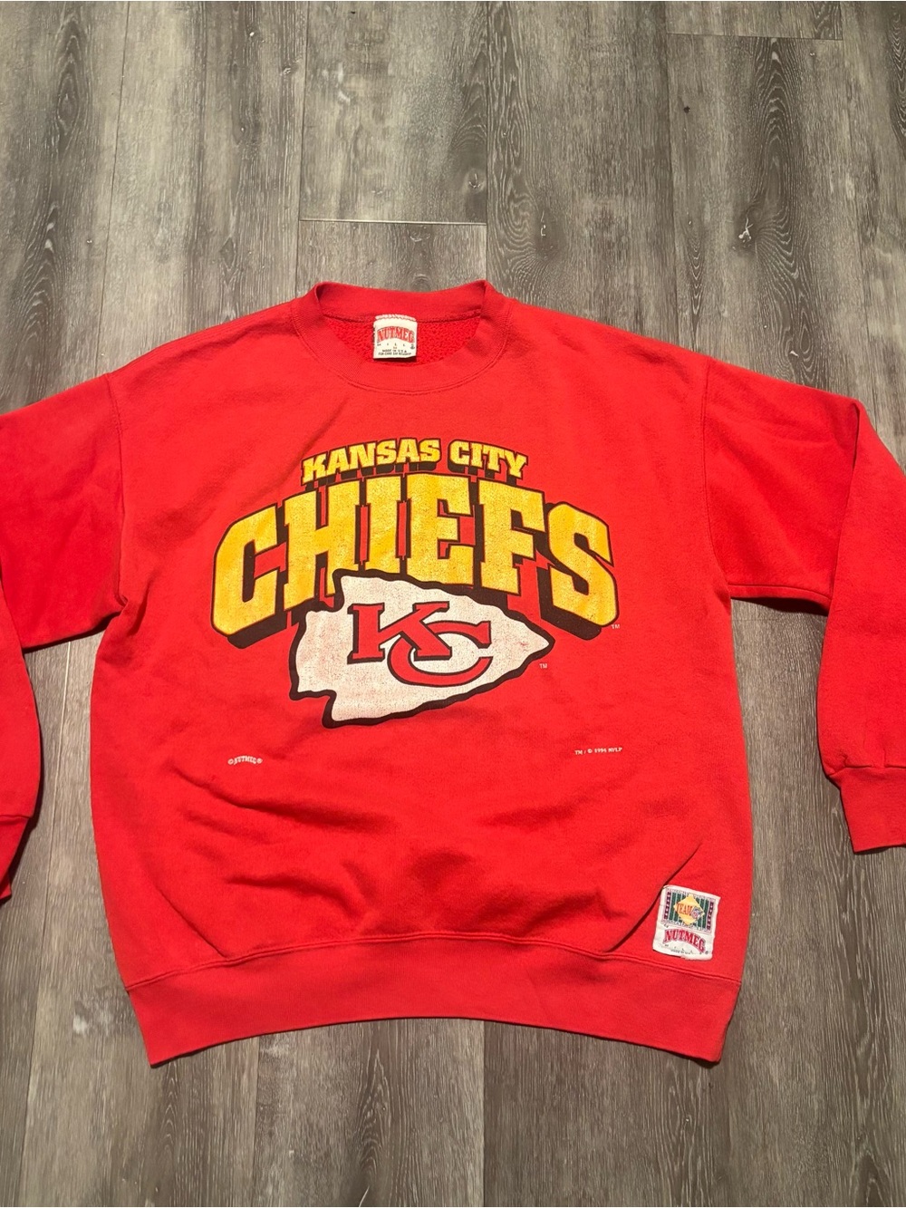 Vintage Kansas City Chiefs Sweatshirt Size M Nutmeg 90s Red Pullover